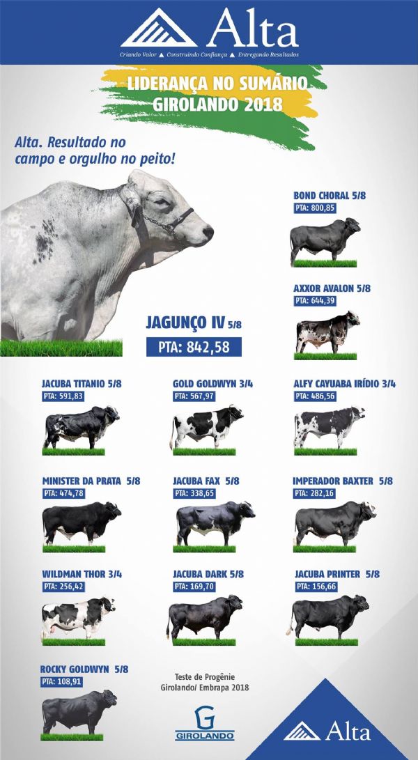 Alta conquista lideran&ccedil;a no Programa de Melhoramento Gen&eacute;tico da ra&ccedil;a Girolando (PMGG)