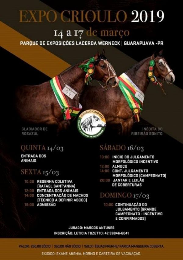 NCCCG: Expocrioulo 2019 vai destacar raça crioula