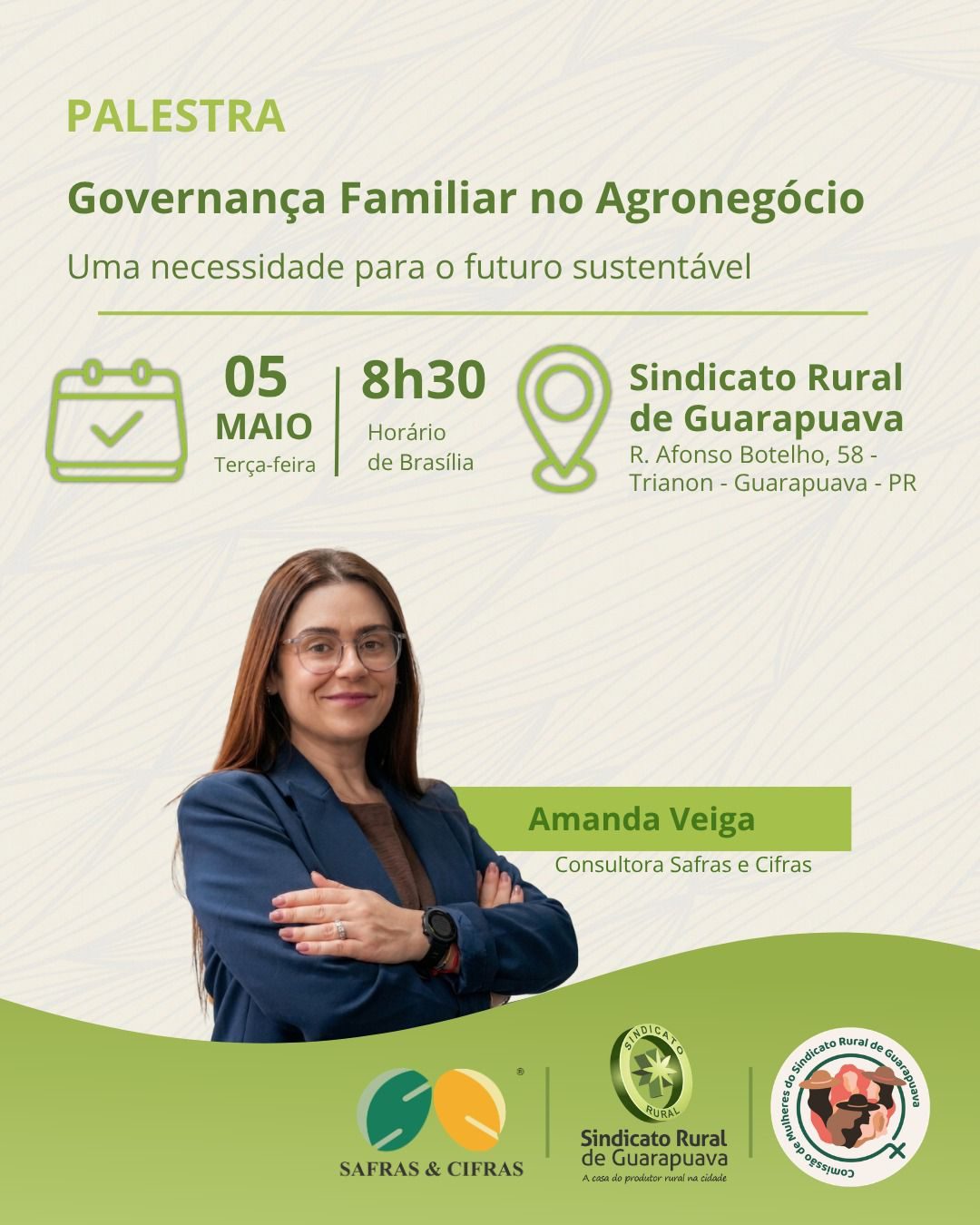 Comissão de Mulheres do Sindicato Rural de Guarapuava promove palestra aberta ao público