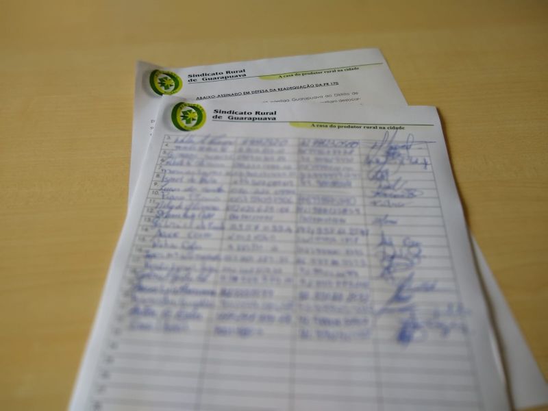 Sindicato Rural de Guarapuava lança abaixo-assinado para readequação da PR 170