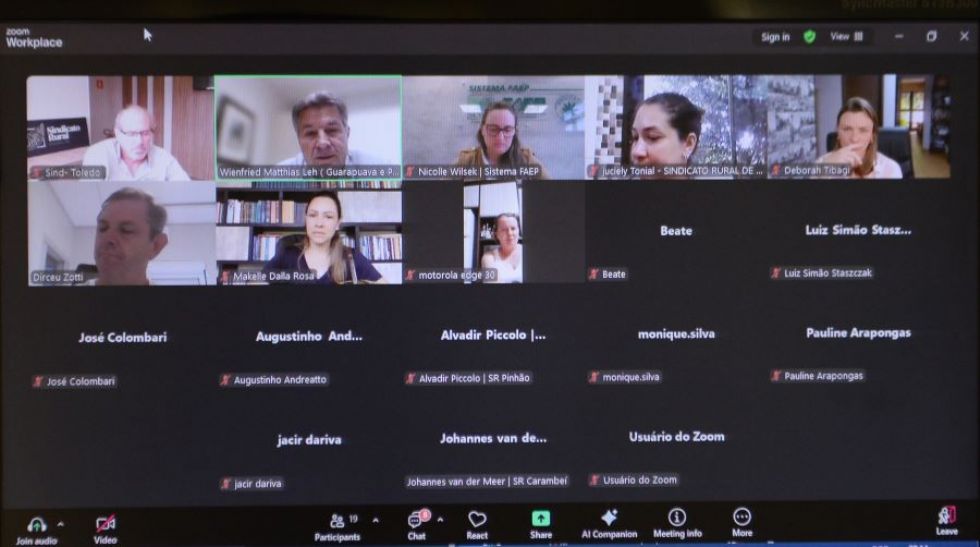 Sindicato Rural de Guarapuava participa de reunião on-line da Comissão de Suinocultura da FAEP