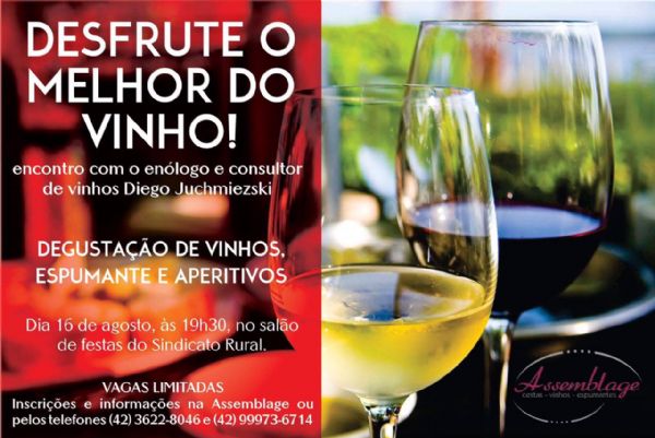 Inscri&ccedil;&otilde;es abertas para degusta&ccedil;&atilde;o de vinhos e espumantes
