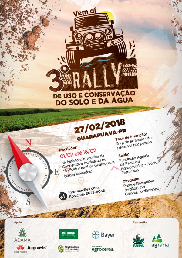 Inscritos do Rally da Agr&aacute;ria devem participar de reuni&atilde;o no dia 26